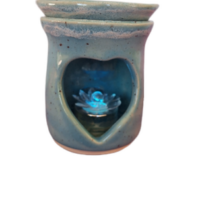 Brûleur de parfum en céramique coeur bleu clair