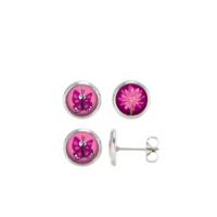 Puces d'oreilles đŠPapillon Rose Fleur